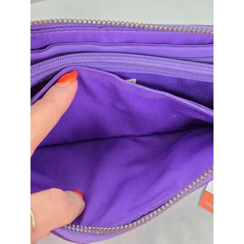 Vera Bradley NWT Essential Continental Wallet Cotswolds Dahlia purple silver - Picture 13 of 14